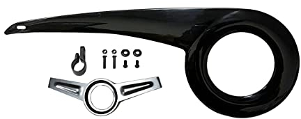 Harilla Fahrrad kettenschutz, Fahrradteil-Kettenschutz Schutz 38-40T Ersatz Fahrradkettenschutz, Rad Ketten Schutz Kettenkaste Fahrradkettenabdeckung für Outdoor Radfahren, Schwarz + Schwanzschnalle