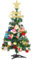 NiCoLa Mini Christmas Tree 2ft/ 60cm Tabletop Christmas Tree, Small Artificial Christmas Tree with Star, Bow Ties, Baubles Decorations for Bedroom (Pattern 1)