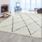 Teppich-Traum Hochflor Wohnzimmerteppich weiß schwarz Rautenmuster nordisch, 160 cm rund