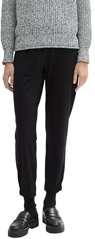 TOM TAILOR Denim Damen Jogger Jersey-Hose, 14482 - Deep Black, XL