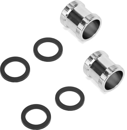 Ruimou 2 st kranadapter M22 till M22 hane gängadapter (med gummitätning) krananslutningsfilter för kök och badrum