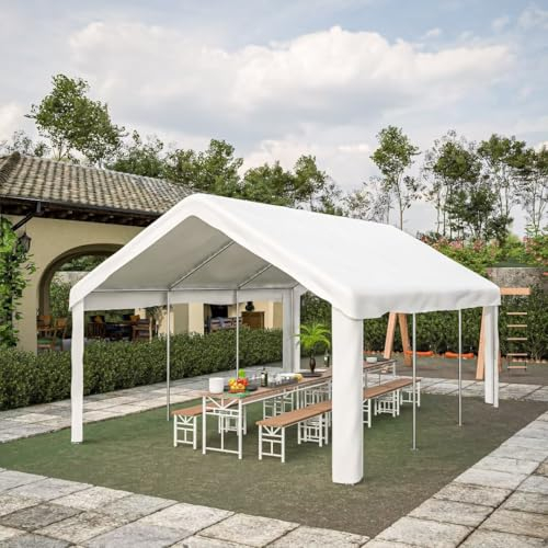 Thanaddo Partyzelt 4 x 6 m, Pavillon mit abnehmbaren Seitenwänden, Pavillon Zelt Gartenpavillon Festzelt Gartenzelt, Weiß