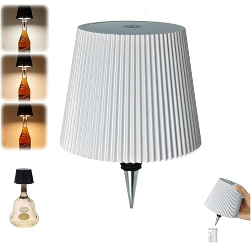 VHV - Lámpara de botella inalámbrica, lámpara de mesa inalámbrica recargable de 2000 mAh, lámpara led decoración moderna, lámpara de mesa táctil inalámbrica para bar restaurante accesorios y