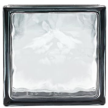 Bloque de vidrio Reflejos Ondulado color Negro | cm 19x19x8 | Unidad de venta 1 caja de 6 pzas | Euro/pza. 5,50