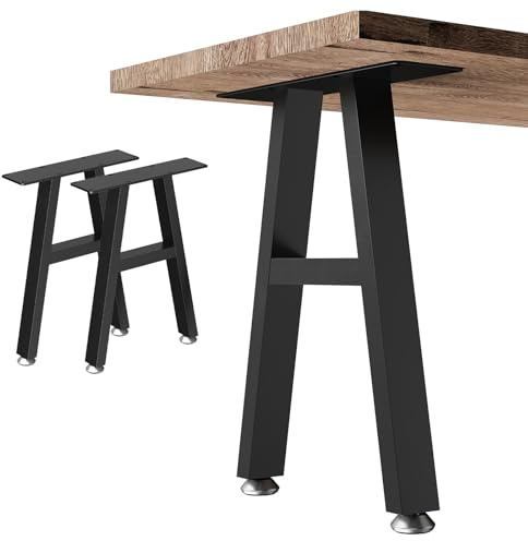 OUTBROS 2 Stück Tischbeine Metall Schwarz T Form Tischgestell Outdoor DIY Möbelfüße Bis 300kg für Couchtisch Sitzbank Schreibtisch Esstisch B30 x H41.5 cm, SZT01-T