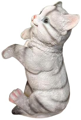 FewNvWa Garden Animal Statue Flowerpot Hug Hanging Sculpture Decorative Figure Made of Resin for Indoor Hallway Balcony House Party Bookshelf Gift, Cat