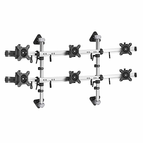 HFTEK 6fach-Wandhalterung Monitorarm Halter für 6 Bildschirme von 15-27 Zoll (MP260W70-N)
