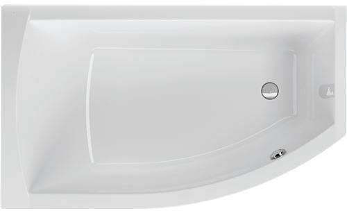 Acryl Raumsparwanne Flo 160 x 95 cm links weiß Wanne Badewanne Eckbadewanne - Styropor Wannenträger (ohne Wannenträger)
