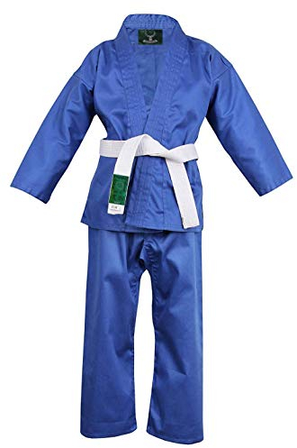 Hanni-Care Judoanzug Judo Anzug Blau mit Weißen Gürtel 110-200 - BLU (190)