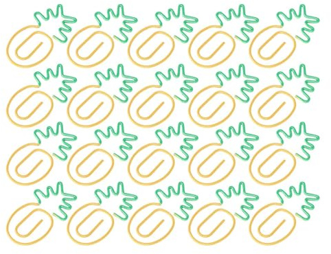 Clips de papel de metal de 20 piezas, marcadores de clips con forma de piña, pasadores de clip de organización de documentos personales, suministros escolares de oficina