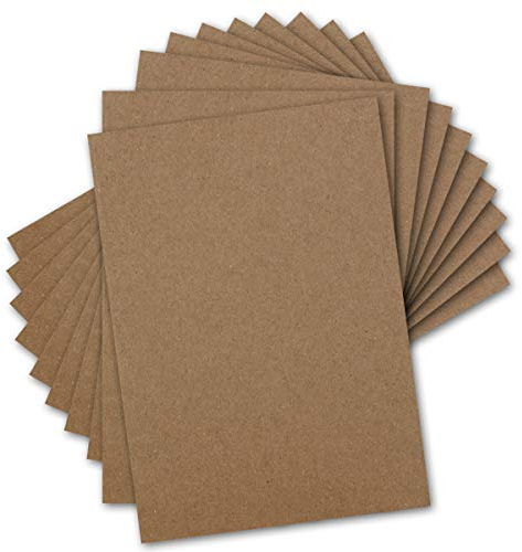 50x Kraftpapier DIN A4 Naturbraun 21 x 29,7cm - 280gr - Vintage Recycling-Papier ökologisch - Tonkarton Bastelbogen Umweltkarten - Glüxx-Agent