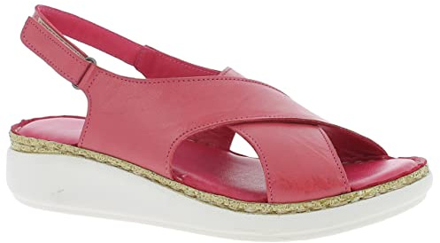 Andrea Conti Women's Sandals with Heel, Pink, 7 Women