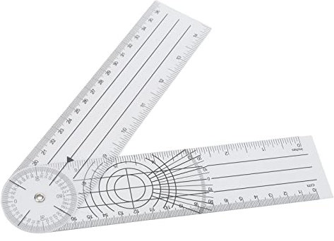 Protractor, 21. 5x5cm Flexible Clear Plastic Angle Measurement Ruler Digital Angle Finder Adjustable Angle Finder, with Protractor Leg for Artists and Builders