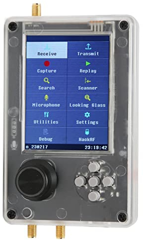 HackRF One RTL SDR Radio Receiver with 3.2 Inch TFT Screen, 2000mAh Battery, Card Slot for Ship Car Monitoring (Host, USB, Antenna)