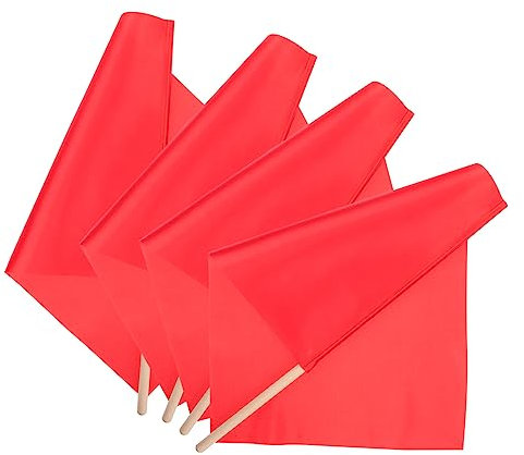 Toddmomy 4 Stück Schiedsrichterfahne Schiedsrichter Befiehlt Flaggen Schiedsrichter Linienrichter Fahnen Schiedsrichter-handfahnen Hand Schwenkende Flagge Kind Eckfahne Handheld