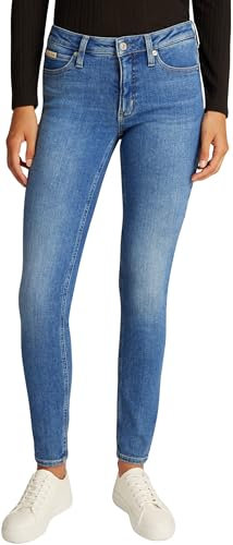 Calvin Klein Damen Jeans Hose Mid Rise Skinny Fit, Blau (Denim Medium), 32W/32L