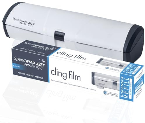 PROWRAP, Speedwrap Pro 300, High Quality, Cling Film Dispenser with Cutter Including 1 Roll Kit, Ideal for Restaurants Kitchen, Environment-Friendly Food Wrap Solution, 30 CM