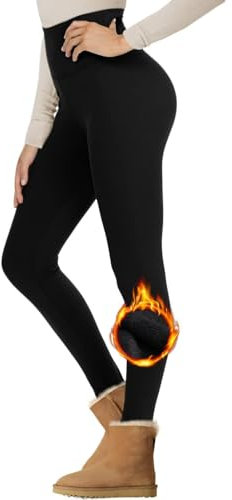 Generisch Thermo Leggings Damen im Winter High Waist Warm Thermohose Leggins Blickdicht Winter Pantyhose Wärmende Fleece Strumpfhose Hohe Taille Leggings Lange Yoga Pants Blickdicht (Black, S)
