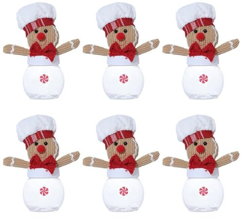 Laikoutd Ensemble 6 Pain D'épice Homme Haped Noël Noël Bonbons Portables Pain D'épice Gingembre