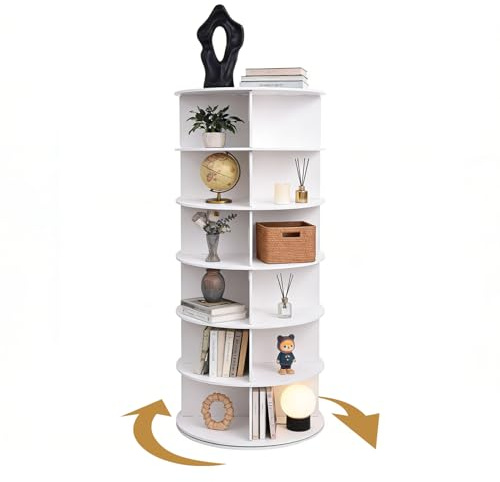 Tour À Chaussures Rotative 6 Niveaux Armoire À Chaussures Tournante 360° Avec 24 Compartiments (4 Par Niveau) Pour Chaussure Et Sacs Étagère D’appoint Gain De Place Pour Entrée Chambre Ou Dressing