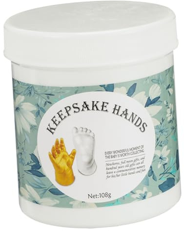 Hoement Kit de Yeso para Manos y Pies Material de Barro y Pe de Ñiño Recién Nacido en Color Dorado Molde de Recuerdo para Baby Shower o Fiestas de Cumpleaños