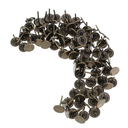 FRCOLOR Chiodi Testa Tappezzeria e 200 in per Inossidabile Pezzi Acciaio Unghie Piatta Tonda Decorative in Legno Morbidi per Mobili Pannelli Decorazioni Domestiche e Pareti
