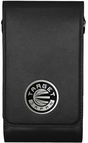 Target Japan Milli Case | Steel and Soft Tip Holder Made from Genuine Leather | 1 Fully Assembled Darts & Accessories | Dart Holder with Zip Lock Pouches, Store Flights, Shafts & Swiss Point | Black