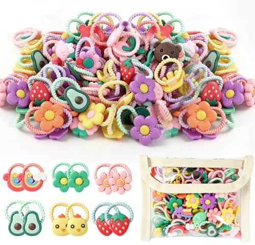 Élastique Cheveux Bebe Fille Mini Chouchou 100 Pièces Coloré | Petit Élastique Multicolore Doux Sans Couture Résistant pour Cheveux Fins Queue de Cheval Enfants Filles Accessoires Cheveux