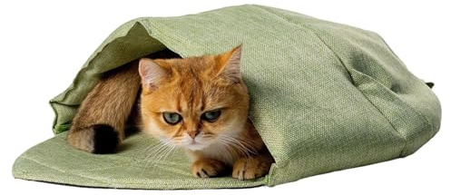 HENYGEN Nido creativo con forma de hojas para gatos, cama escondite suave y cálido, saco de dormir para felinos, hogar, interior, lugar de descanso, gatos, para invierno
