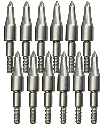 MILAEM 12pcs Bogenschießen Pfeilspitze 100/125/150 Grain Jagdspitzen Einschraub Stahl Spitze für Compoundbogen Recurve Bogen Jagdpfeile