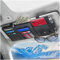 CGEAMDY Organizer parasole per auto, tasca con cerniera in pelle per carte, patente, penne, occhiali, documenti, accessori auto (nero)