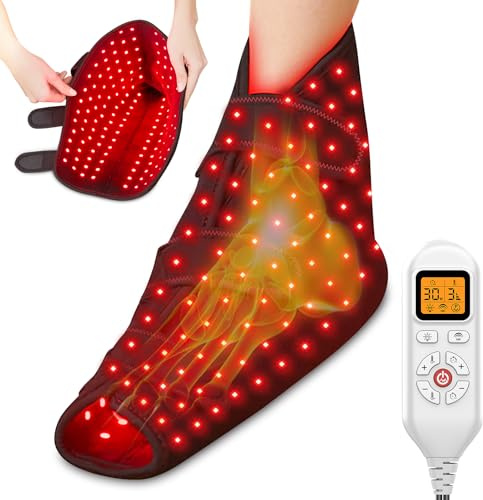 CAMECO Infrared Red Light Therapy Shoe for Ankle and Foot, 1 Pack LED Near Infrared Therapy Boot for Foot Neuropathy, 660nm & 850nm Light Therapy Wrap for Plantar Fasciitis and Achilles Tendonitis