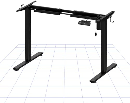 FLEXISPOT Height Adjustable Electric Standing Desk Frame Ergonomic Sit-stand Workstation with Memory Smart Panel EN1(2 Stage | Black)