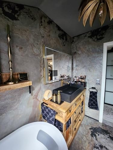 Wandverkleidung Schieferfurnier 200 x 100 cm Steinfliesen Universal Kaminrückwand Dusche Boden Echtstein Schieferplatten hitzebeständig langlebig Naturstein Fachhandel