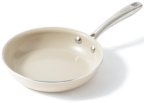 Redchef Keramik-Eierpfanne, antihaftbeschichtet, 20 cm, antihaftbeschichtet, 20,3 cm, Kochpfanne, ungiftig, mit kühlbleibendem Griff für Induktion, PTFE- und PFAS- und PFOA-frei,