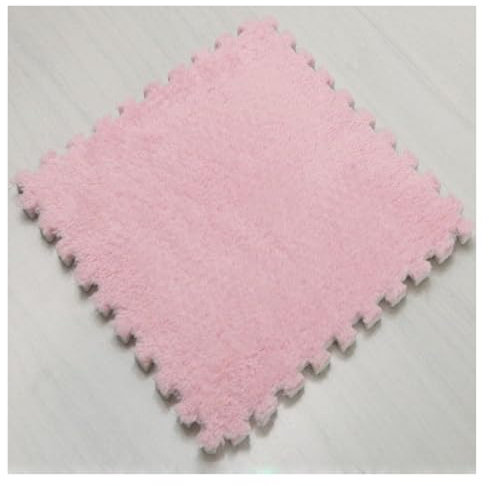 Tappetino in schiuma di peluche, tappetino protett 20 pezzi 12x12x0,4 pollici morbida schiuma EVA Area Split Joint arrampicata tappetini, antiscivolo Shaggy cuscino gioco puzzle mat(Roze)