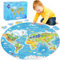 Puzzle Weltkarte Kinder ab 3-8 Jahre, 71 Teile Große Rundes Puzzle für Jungen Mädchen, Weltkarte Kinderpuzzle ab 3 Jahre, Geschenke für Kinder Bodenpuzzle