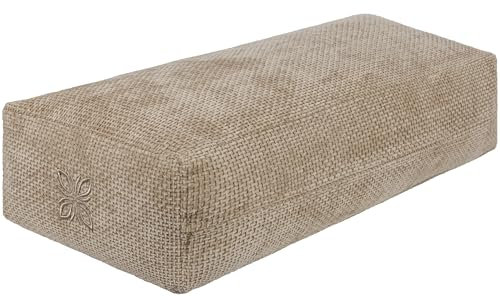 OMNANA® CUSHY™ Yogabolster eckig 65x30x15cm – Yoga Bolster mit Dinkelfüllung – Rechteckiges Kissen, Chenille Bezug, waschbar – Made in Germany – Passend für Yin Yoga