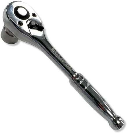 Eclipse Professional Tools EMRH12 ½ All Metal Square Drive Ratchet Handle - Chrome Vanadium Steel, 72 Teeth, Quick Release, Durable for Tightening & Loosening Nuts & Bolts