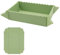 MAOYING Bol Pliable en Silicone,Portables Pliables Bol,Plateau de Conteneur à Charcuterie Rectangulaire, pour le Camping, la Randonnée, le Goûter, la Salade (vert)