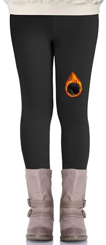 Nlieanuc Legging Polaire Fille Pantalon Thermique Enfant Doux et Confortables Leggings Collant Chaud Fille Taille 4-12 Ans