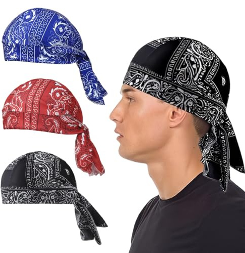 JRYXDS 3 Pezzi Bandana Berretto da Ciclismo, Bandana Uomo e Donna, Berretto da Corsa, Cappello Traspirante, Cappello Protettivo UV, Cappello da Ciclismo, Sciarpa Sportiva