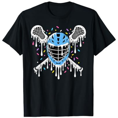 Colorful Sprinkles Ice Cream Drip Lacrosse Helmet T-Shirt