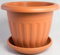 Pflanzkübel AZTEKI mit passendem Untersetzer in versch. Farben und Größen, Farbe:Terracotta, Durchmesser:50 cm