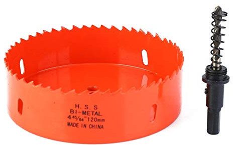 Lochsäge Lochschneider Bohrer, M42 Bi-Metall Lochsäge Blech Lochschneider Lochsägenschneider Schneidbohrer zum Bohren von Holz, Trockenbau,(120mm)