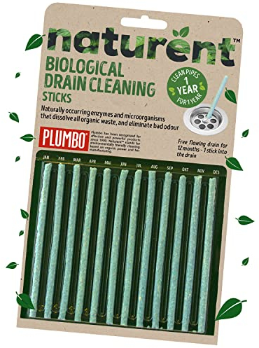 Drain Cleaning Sticks Pack of 12 – 1-Year Supply of Enzyme-Activated Cleaners, Sink Odour Remover – Natural, Sustainable Enzyme Cleaner Clog & Drain Cleaning Sticks by Plumbo