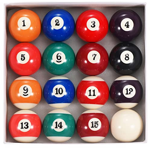 PATIKIL Pool-Billiard Ball Set, 2-1/4 Inch Regulation Size Complete 16 Professional Resin Billiards Ball for Replacement Billiard Game