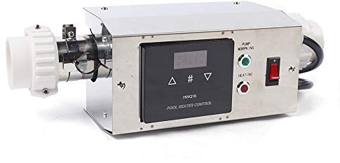 Frederimo Poolvärmare värmare, 3 kW, elektrisk poolvärmare, termostat, värmeväxlare för pooler, hydroterapipooler, SPA, bad