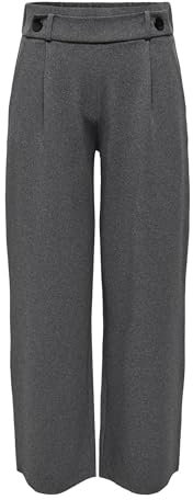 JdY Damen JDYGEGGO New Long Pant JRS NOOS Hose, Medium Grey Melange/Detail:Black Buttons, XXS