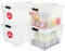 Iris Ohyama, Aufbewahrungsbox aus Kunststoff, 4er-Set, 30L - HB-30 - Transparent, L43 x T35 x H25.5 cm